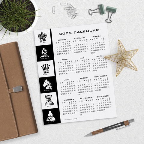 Chess Board Side Desk Style Calendar Download