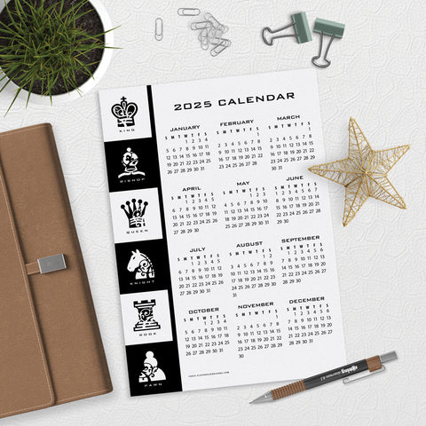 Chess Board Side Desk Style Calendar Download