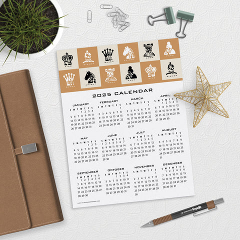 Chess Board Top Desk Style Calendar Download