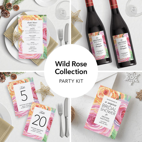 Wild Rose Collection 4-Piece Party Kit